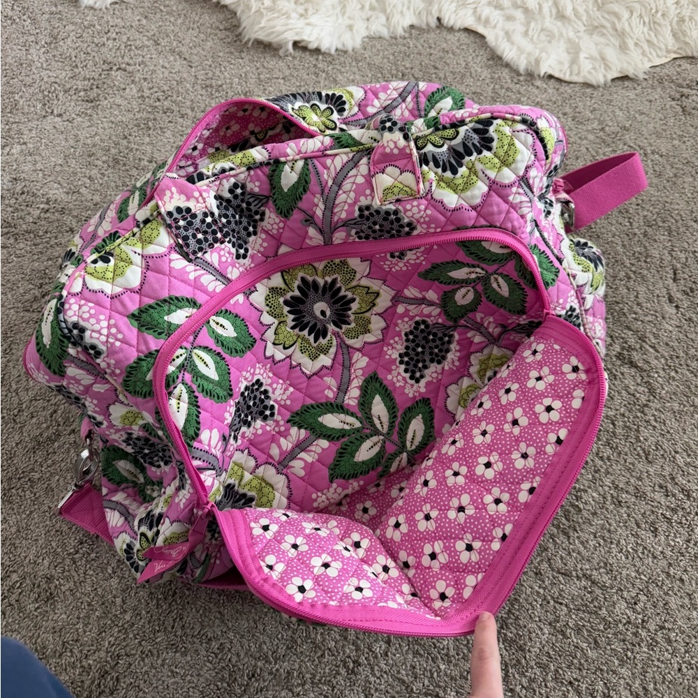 Vera Bradley Pricilla pink duffle bag 
21x12x10